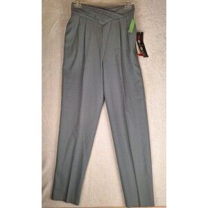 Vintage Modiano High Waist Pleated Pants Womens Juniors 7 Straight USA Poly Wool